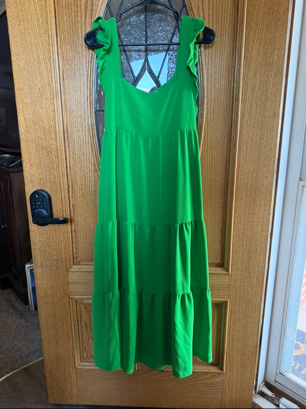 Kelly green tiered maxi dress by Reborn J